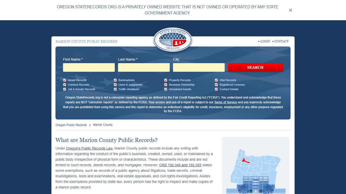 Marion County Arrest, Court, and Public Records | StateRecords.org